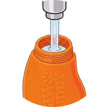 Unlock  the scraper, fill with water then reattach.
